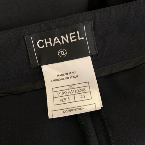 CHANEL Size 12 Black Tapered Dress Pants