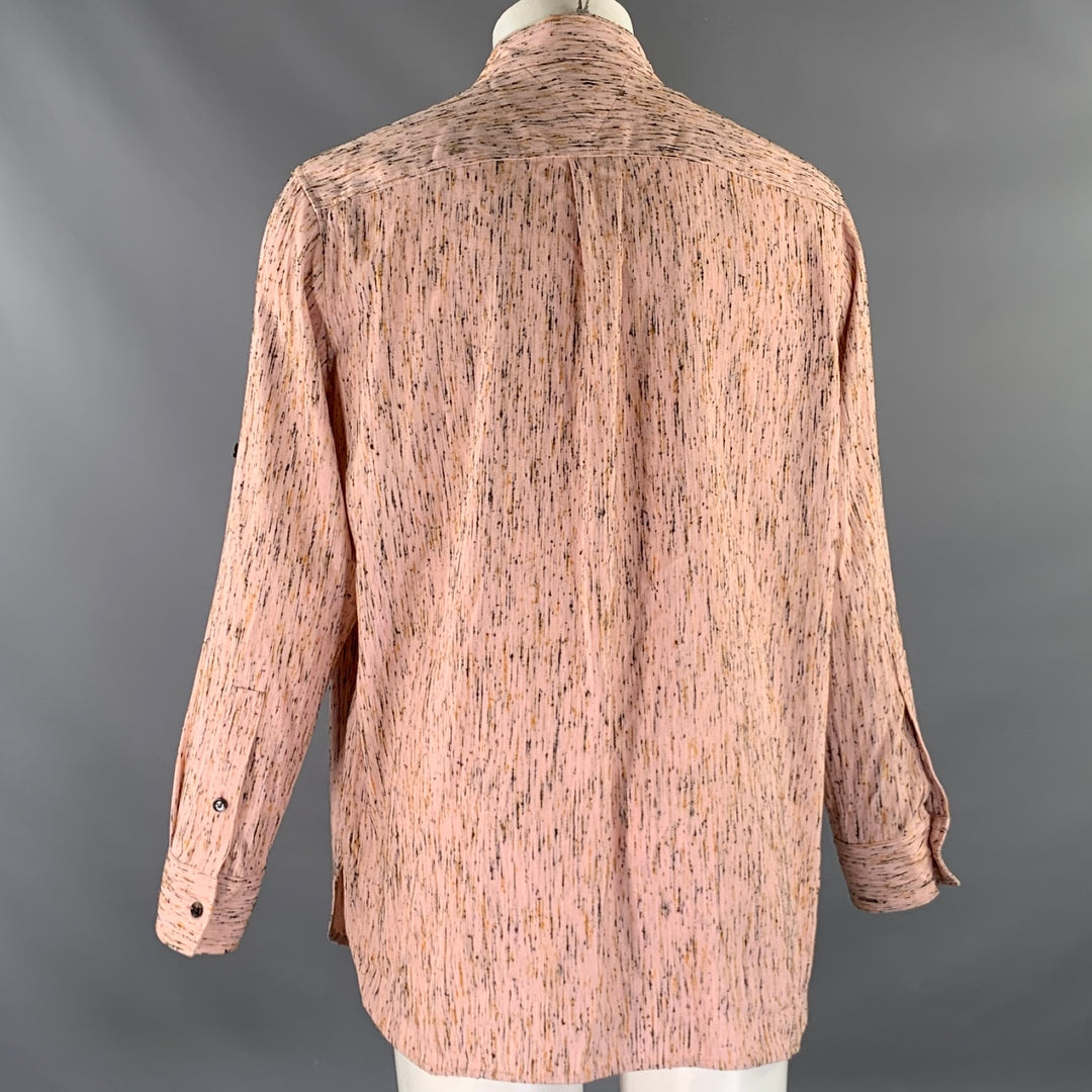 BOTTEGA VENETA Size XS Pink Slubby Viscose Blend Long Sleeve Shirt