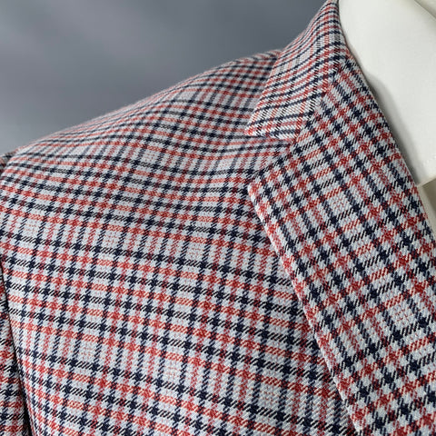 BLACK FLEECE Size 42 Regular Grey Red Black Plaid Sport Coat