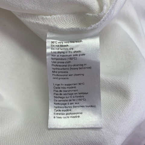 JUNRED Size M White Cotton Raw Edge Oversized Shirt Jacket