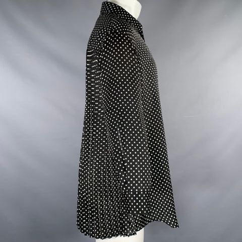 JUNYA WATANABE Size XS Black White Polyester Polka Dot Buttoned Shirt