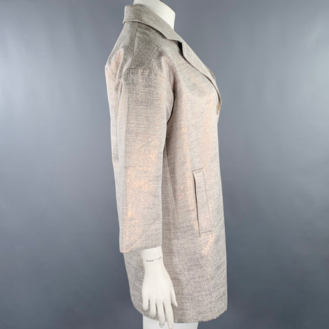 CHARLES GRAY Size L Pink Rose Gold Cotton Blend Shiny Single Button Coat