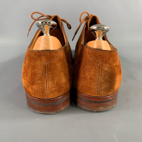JOHN LOBB Size 9 Camel Leather Pointed Toe Lace Up Shoes