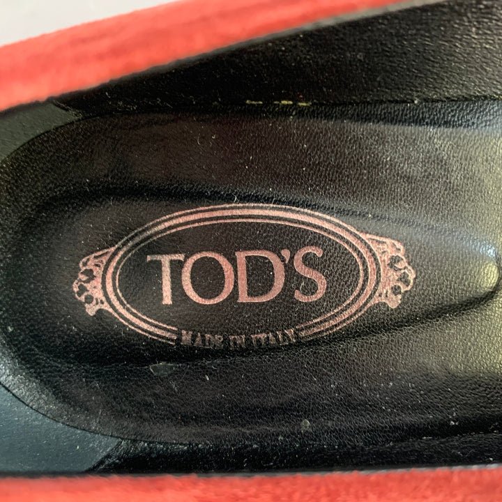 TOD'S Size 10 Burgundy Suede Wedge Pointed Toe Pumps