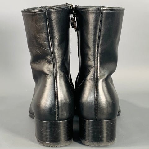 SALVATORE FERRAGAMO Size 5 Black Leather Split Toe Side Zipper Boots