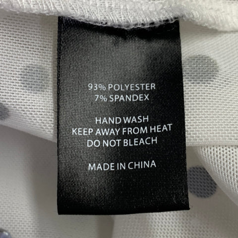CYNTHIA ROWLEY Taille M T-shirt col rond en maille de mélange de polyester blanc orné de strass cloutés