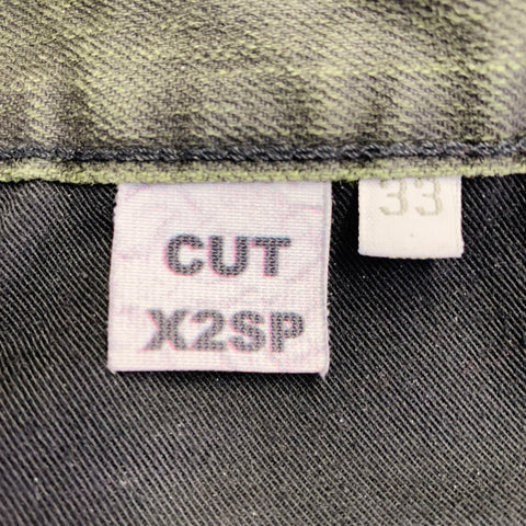 VERSUCHSKIND Size 33 Green Grey Cotton Blend Straight Zip Fly Jeans