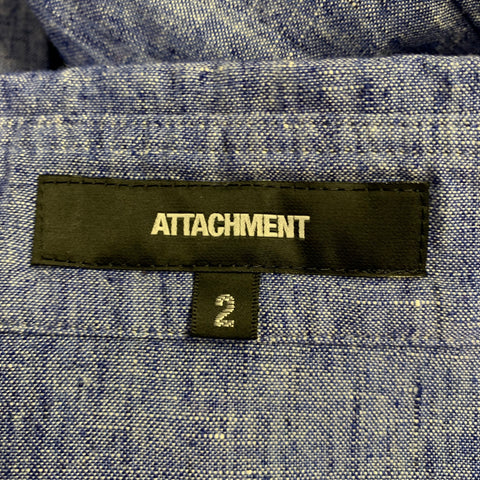 ATTACHMENT Size M Blue Heather Linen Cotton Button Up Long Sleeve Shirt