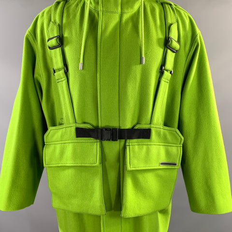 CHRISTIAN DADA Size 36 Green Wool Hooded Coat