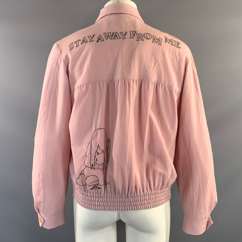 ENFANTS RICHES DEPRIMES ERD SS2018 M Pink Embroidery Wool Zip Up Jacket