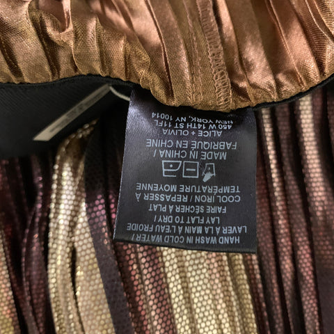 ALICE + OLIVIA Size 34 Black Gold & burgundy Polyester Wide Leg Casual Pants