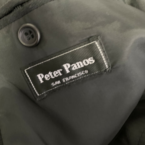 PETER PANOS Chest Size 44 Black Cashmere Notch Lapel Sport Coat