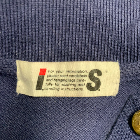 ISSEY MIYAKE Size M Navy Cotton Embroidered Fish Polo