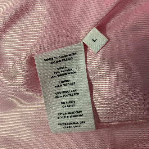 HELMUT LANG Size L Pink Alpaca Wool Textured Belted Coat