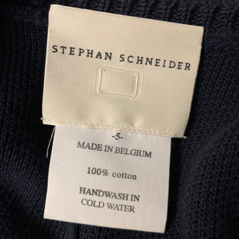 STEPHAN SCHNEIDER Size M Navy Knit Cotton Crew Neck Sweater