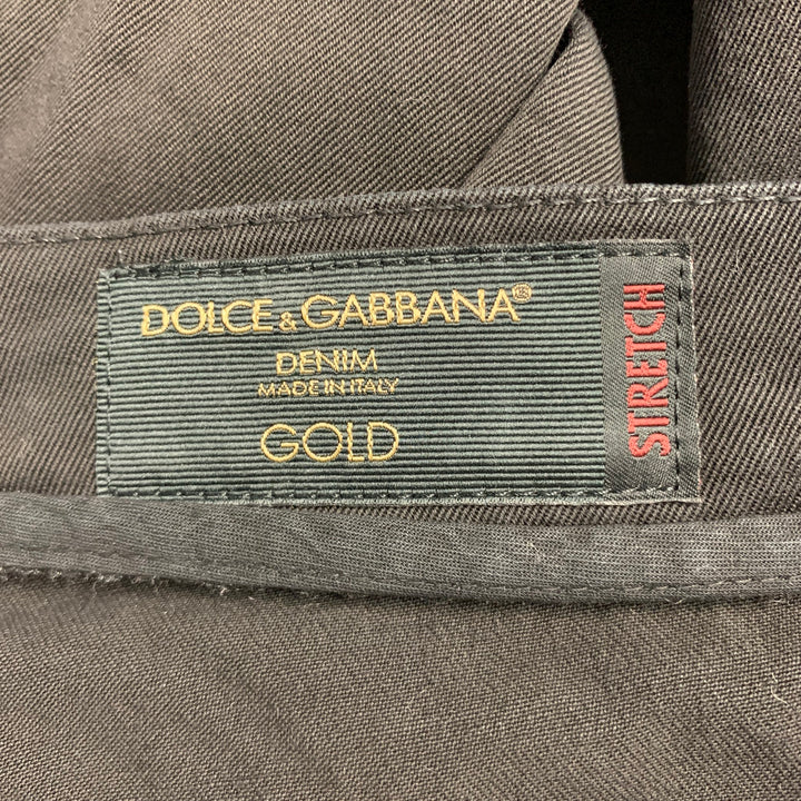 DOLCE & GABBANA Size 36 Black Cotton Blend Jean Cut Casual Pants