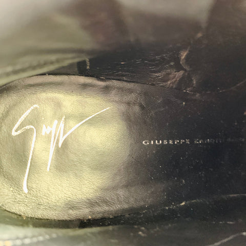 GIUSEPPE ZANOTTI Bottines en daim noir à talon épais, taille 8