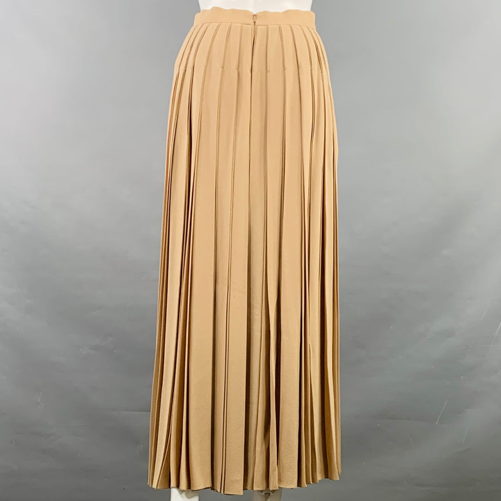 THE ROW Size 2 Camel Silk Crepe Pleated Long Skirt