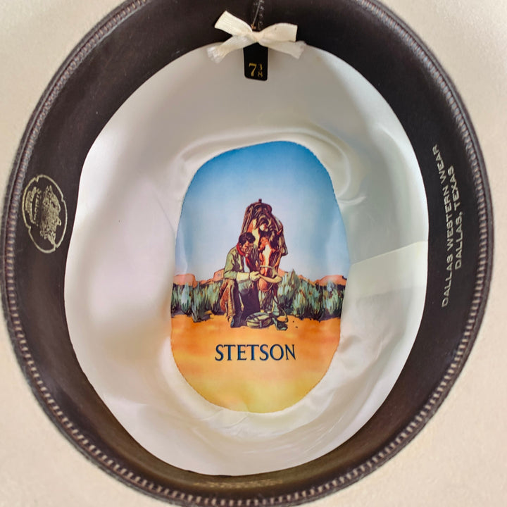 STETSON Size 7 3/8 Beige Stone Felt Cowboy Hat
