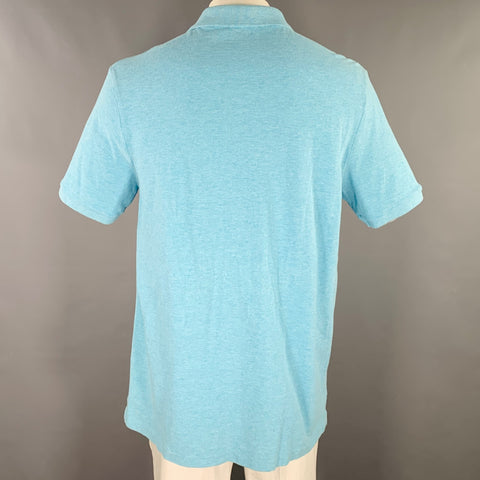 POLO by RALPH LAUREN Size XL Blue Heather Cotton Half Placket Polo