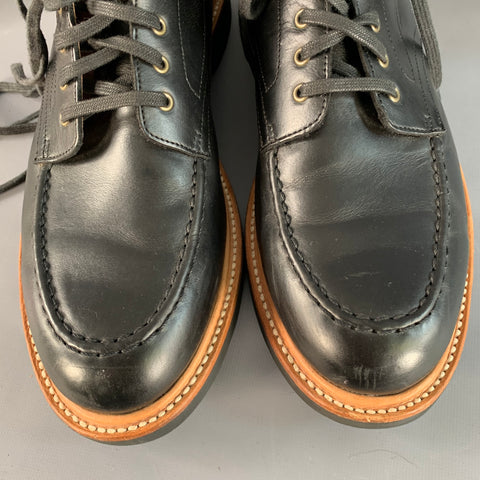 J.CREW Size 11 Kenton Black Tan Leather Lace-Up Ankle Boots