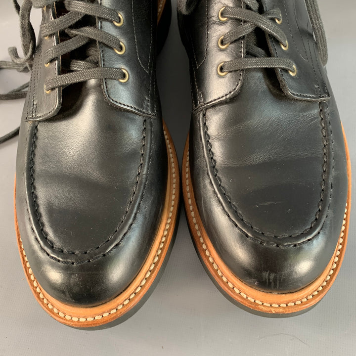 J.CREW Size 11 Kenton Black Tan Leather Lace-Up Ankle Boots
