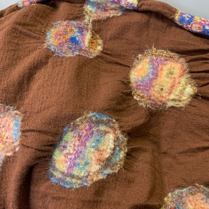 KAPITAL Brown Multi Color Sugar Skull Wool Scarf