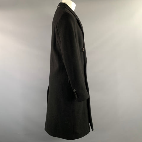 AMI by ALEXANDRE MATTIUSSI Size M Black Wool  Polyamide Peak Lapel Coat
