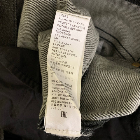 AGNONA Size 34 Black Grey Cotton Cashmere Straight Jeans