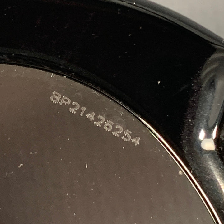 PRADA Black Silver Studded Acetate Oversized Round Sunglasses