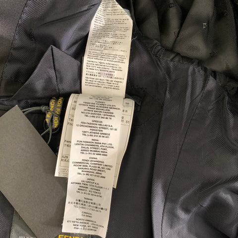 FENDI Chest Size 40 Black Navy Solid Wool Shawl Collar Sport Coat