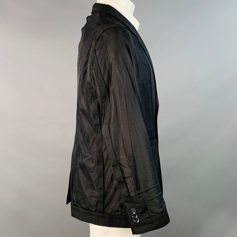 ANREALAGE Size M Black Wool Oversized Tulle Ribbon Jacket