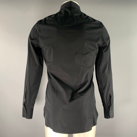 GUCCI SS 2023 Size S Black Cotton GG  Long Sleeve Dress  Shirt