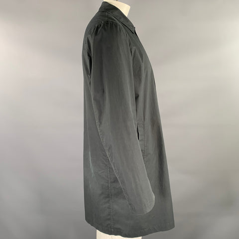 JIL SANDER Size 42 Black Cotton Snap Button Coat