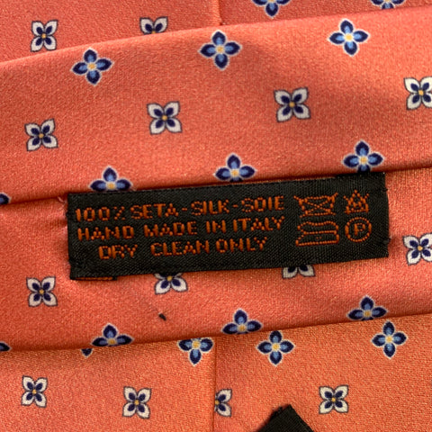 DOLCEPUNTA Pink Blue Floral Silk Tie