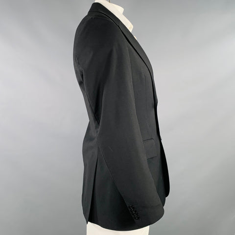 Veste de sport J.LINDEBERG, taille 42, en laine noire avec revers cranté