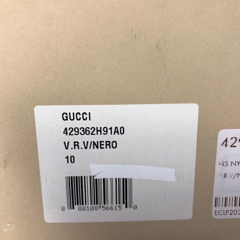 GUCCI Size 10.5 Black Green & Red Stripe Leather Thong Sandals