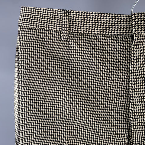 Pantalon large en laine à motif pied-de-poule crème et noir ACNE taille 31
