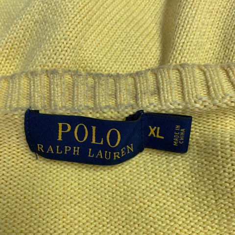 POLO by RALPH LAUREN Size XL Yellow Knit Cotton Crew Neck Pullover