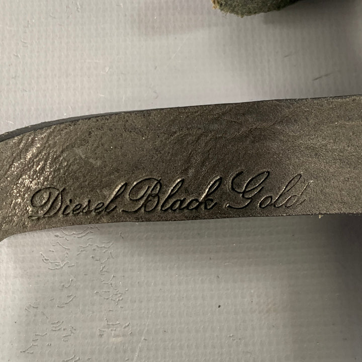 DIESEL BLACK GOLD Black Canvas Leather Suspenders