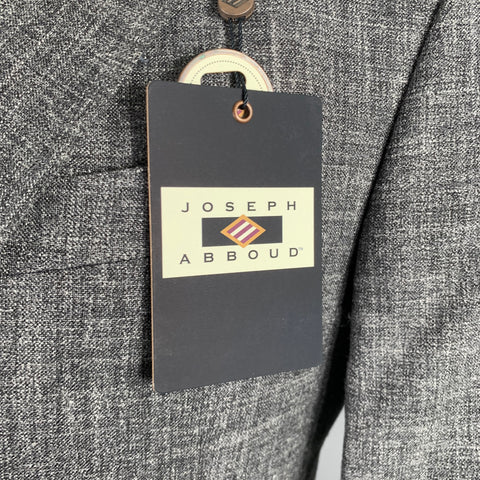 JOSEPH ABBOUD Size 40 Grey White Woven Wool Linen Sport Coat