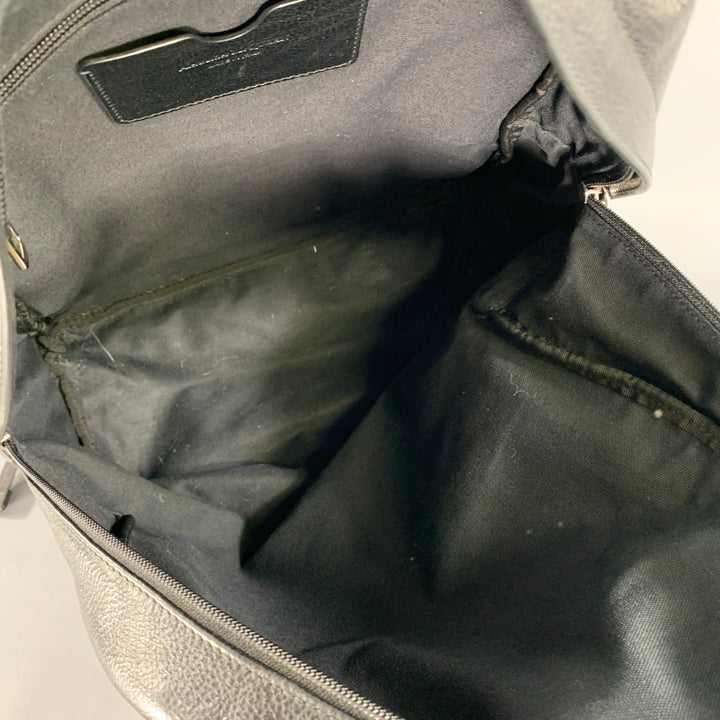 ALEXANDER MCQUEEN Black Silver Skull Leather Backpack Bags