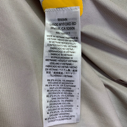 RIVIAN Size L Yellow Nylon Blend Zip Up Windbreaker Jacket