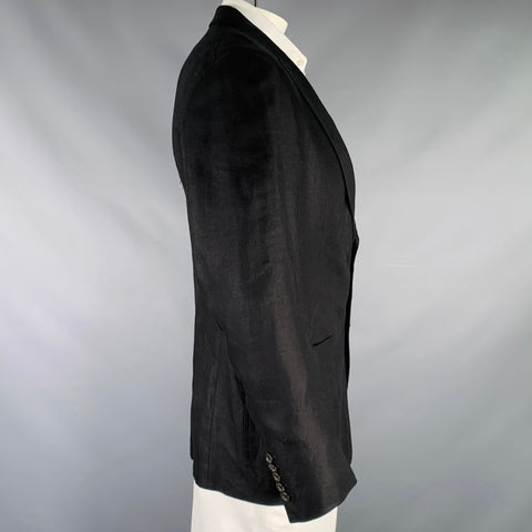 Veste de sport TOM FORD en lin noir à revers pointus, taille 44