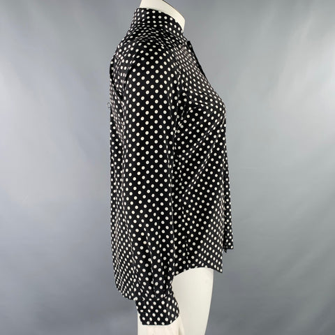 COMME des GARCONS Size L Black White Polyester Polka Dot Patch Pocket Shirt