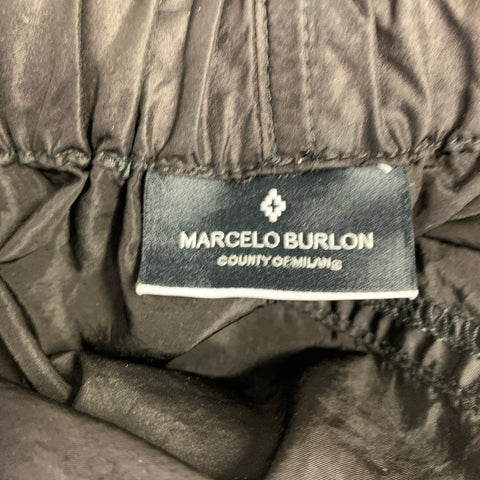 MARCELO BURLON SS20 Size XS Black Polyamide Blend Zip Pockets Shorts