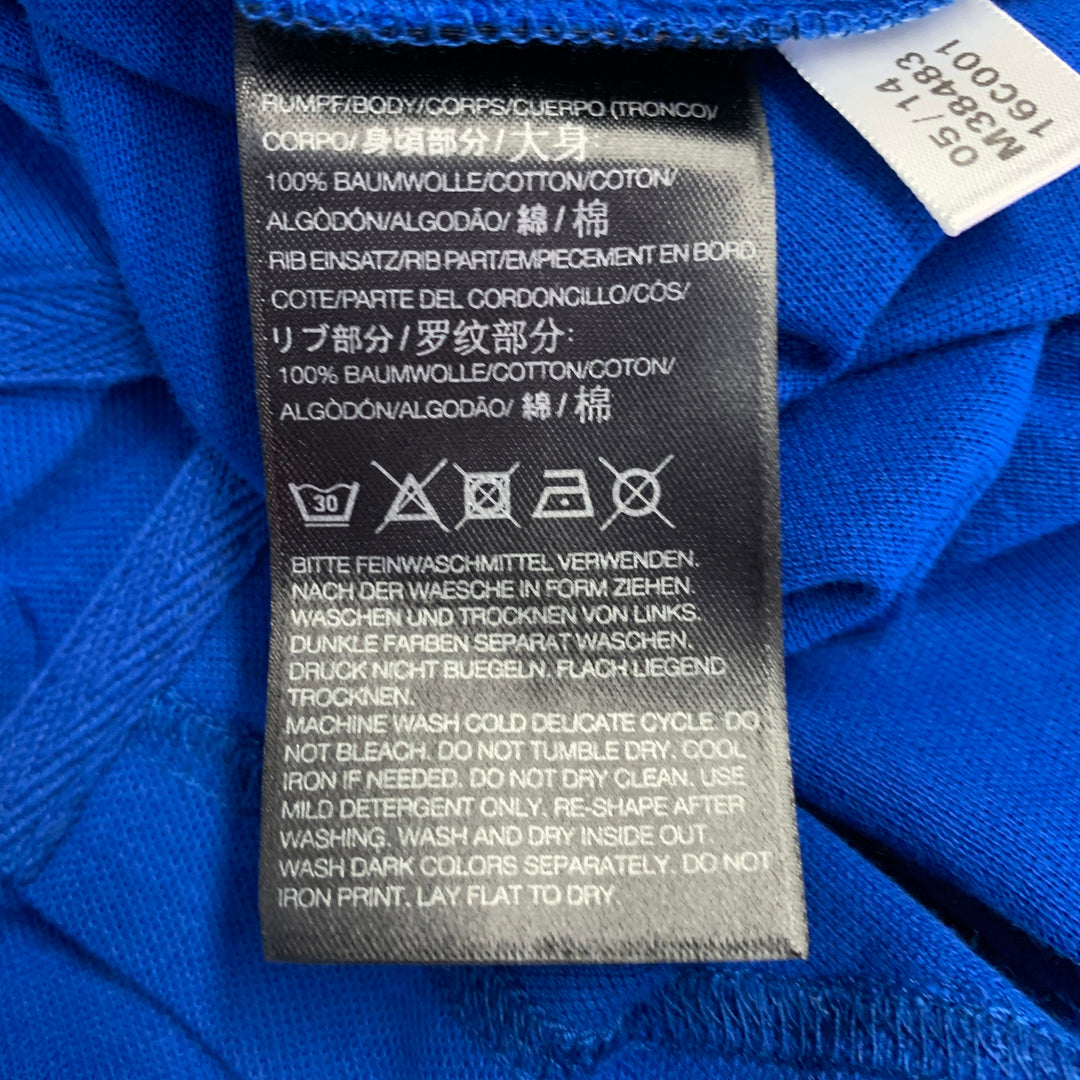 Y-3 Size M Blue Cotton Logo Half Placket Polo