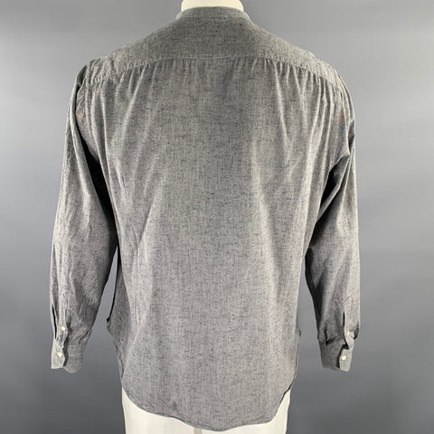 Chemise à manches longues col Mao gris chiné taille L EIDOS