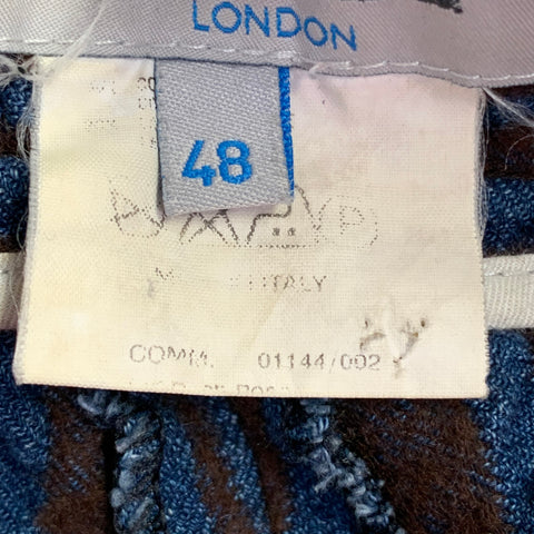 VIVIENNE WESTWOOD Vintage Size 32 Alien Blue Brown Plaid Cotton Wool Casual Pants