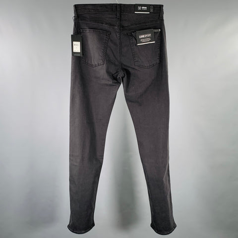 7 FOR ALL MANKIND Size 32 Black Modal Blend Slim Straight Jeans